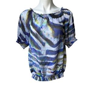 NWT, The Limited Abstract Print Blouson Top, Sz XS